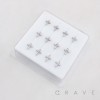 MULTI CZ CROSS CRUCIFIX  316L SURGICAL STEEL L-SHAPE NOSE RING BOX